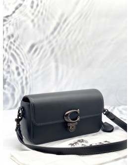 (LIKE NEW) COACH STUDIO BAGUETTE 20 SHOULDER AND CROSSBODY BAG IN BLACK CALFSKIN LEATHER