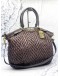 COACH MADISON SHOULDER BAG IN DARK BROWN NYLON WITH CALFSKIN LEATHER