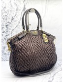 COACH MADISON SHOULDER BAG IN DARK BROWN NYLON WITH CALFSKIN LEATHER