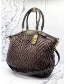 COACH MADISON SHOULDER BAG IN DARK BROWN NYLON WITH CALFSKIN LEATHER