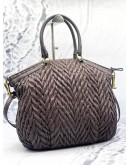 COACH MADISON SHOULDER BAG IN DARK BROWN NYLON WITH CALFSKIN LEATHER