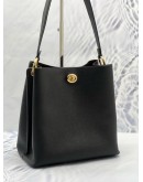 (LIKE NEW) COACH CHARLIE BUCKET SHOULDER BAG IN BLACK PEBBLED LEATHER