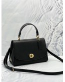 (LIKE NEW) COACH TILLY TOP HANDLE BAG IN BLACK GRAINED CALFSKIN LEATHER