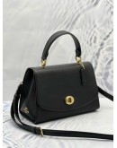 (LIKE NEW) COACH TILLY TOP HANDLE BAG IN BLACK GRAINED CALFSKIN LEATHER