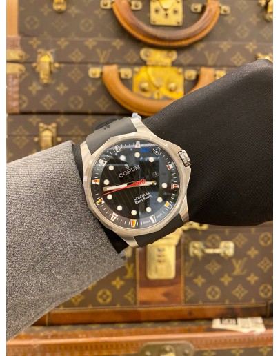 (LIKE NEW) CORUM ADMIRAL’S CUP ADMIRAL RACER SERIES TITANIUM LIMITED EDITION REF 411.100.04 BLACK DIAL 47MM AUTOMATIC WATCH -FULL SET-