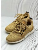 (CNY PROMO) LOUIS VUITTON AFTERGAME SNEAKERS SIZE 38 IN GOLD FABRIC WITH LEATHER