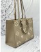 (LIKE NEW) MICROCHIP LOUIS VUITTON ON THE GO MM IN TOURTERELLE WITH CREME MONOGRAM EMPREINTE LEATHER