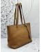 PRADA TOTE SHOULDER BAG IN BROWN LEATHER 