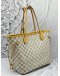 (LIKE NEW) LOUIS VUITTON NEVERFULL MM IN WHITE DAMIER AZUR CANVAS
