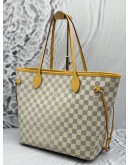 (LIKE NEW) LOUIS VUITTON NEVERFULL MM IN WHITE DAMIER AZUR CANVAS