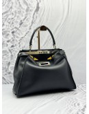 FENDI PEEKABOO ISEEU MEDIUM MONSTER EYES TOP HANDLE BAG IN BLACK LEATHER