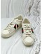 (CNY PROMO) GUCCI ACE LOW TOP SNEAKERS SIZE 36.5 IN WHITE LEATHER WITH WEB STRIPE AND GOLD EMBROIDERED BEE