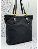 PRADA TOTE SHOUDER BAG IN BLACK NYLON WITH LEATHER