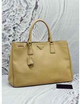 PRADA GALLERIA LARGE TOTE BAG IN BEIGE SAFFIANO LUX LEATHER