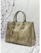PRADA GALLERIA LARGE DOUBLE ZIP TOTE BAG IN BEIGE PATENT LEATHER