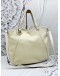 SALVATORE FERRAGAMO GANCINI TOTE SHOULDER BAG IN OFF WHITE LEATHER