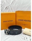 (LIKE NEW) LOUIS VUITTON INITIALES 40MM REVERSIBLE BELT SIZE 110/44 IN BLACK MONOGRAM ECLIPSE CANVAS WITH LEATHER -FULL SET-