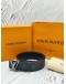(LIKE NEW) LOUIS VUITTON INITIALES 40MM REVERSIBLE BELT SIZE 110/44 IN BLACK MONOGRAM ECLIPSE CANVAS WITH LEATHER -FULL SET-