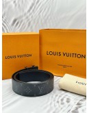 (LIKE NEW) LOUIS VUITTON INITIALES 40MM REVERSIBLE BELT SIZE 110/44 IN BLACK MONOGRAM ECLIPSE CANVAS WITH LEATHER -FULL SET-