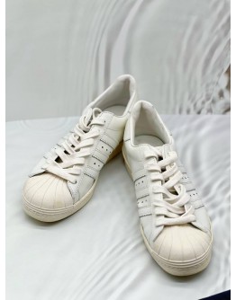 (CNY PROMO) PRADA X ADIDAS SUPERSTAR LOW CUT SNEAKERS SIZE 6 IN WHITE LEATHER