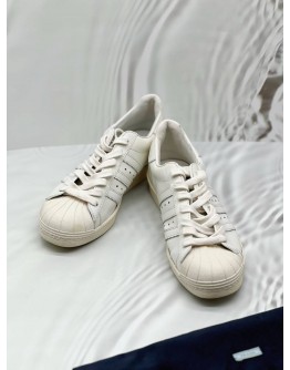 (CNY PROMO) PRADA X ADIDAS SUPERSTAR LOW CUT SNEAKERS SIZE 6 IN WHITE LEATHER