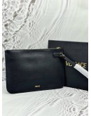 (UNUSED) VERSACE MEDUSA BIGGIE CLUTCH IN BLACK LEATHER -FULL SET-