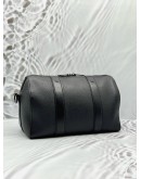 (LIKE NEW) MICROCHIP LOUIS VUITTON CITY KEEPALL IN BLACK LV AEROGRAM LEATHER 