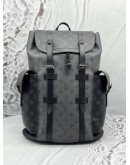MICROCHIP LOUIS VUITTON CHRISTOPHER MM BACKPACK IN BLACK AND GREY MONOGRAM ECLIPSE CANVAS WITH LEATHER