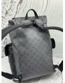 MICROCHIP LOUIS VUITTON CHRISTOPHER MM BACKPACK IN BLACK AND GREY MONOGRAM ECLIPSE CANVAS WITH LEATHER