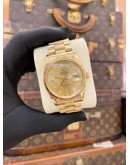 ROLEX DAY-DATE 36 PRESIDENT BARK 18K 750 YELLOW GOLD REF 18248 DIAMOND DIAL 36MM AUTOMATIC WATCH