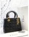 (RAYA PROMO) CHRISTIAN DIOR MEDIUM LADY DIOR IN BLACK CANNAGE CALFSKIN LEATHER -FULL SET-