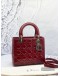 (RAYA PROMO) CHRISTIAN DIOR MEDIUM LADY DIOR IN RED CANNAGE PATENT LEATHER 