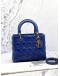 (RAYA PROMO) CHRISTIAN DIOR MEDIUM LADY DIOR IN ROYAL BLUE CANNAGE LAMBSKIN LEATHER