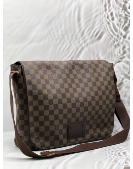 (CNY PROMO) LOUIS VUITTON BROOKLYN MESSENGER BAG IN BROWN DAMIER EBENE CANVAS