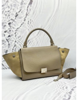 (RAYA PROMO) CELINE TRAPEZE SMALL BAG IN BEIGE LEATHER