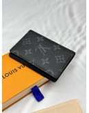 (UNUSED) 2026 MICROCHIP LOUIS VUITTON POCKET ORGANIZER IN BLACK MONOGRAM ECLIPSE CANVAS -FULL SET-