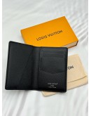 (UNUSED) 2026 MICROCHIP LOUIS VUITTON POCKET ORGANIZER IN BLACK MONOGRAM ECLIPSE CANVAS -FULL SET-