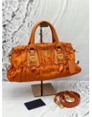 (RAYA PROMO) PRADA GAUFRE TOTE BAG IN ORANGE NYLON WITH LEATHER