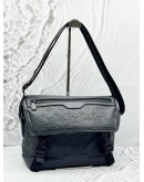 (LIKE NEW) MICROCHIP LOUIS VUITTON VOYAGER PM MESSENGER BAG IN BLACK MONOGRAM SHADOW LEATHER