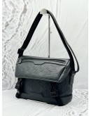 (LIKE NEW) MICROCHIP LOUIS VUITTON VOYAGER PM MESSENGER BAG IN BLACK MONOGRAM SHADOW LEATHER