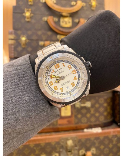 2006 ARMAND NICOLET S05 DAY DATE REF 9160-G-M9168 WHITE DIAL 44MM AUTOMATIC WATCH -FULL SET-