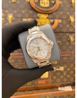 (LIKE NEW) 2016 TAG HEUER AQUARACER LADY REF WAY1312 MOTHER OF PEARL DIAL 32MM QUARTZ WATCH -FULL SET-