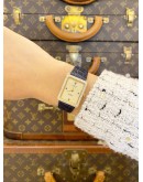 (LIKE NEW) ROLEX CELLINI 18K 750 YELLOW GOLD FACTORY DIAMOND 3/6/9 BLUE SAPPHIRE INDICES REF 4930 GOLD TEXTURED DIAL 33MM X 24MM MANUAL WINDING WATCH