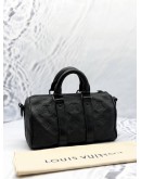 (RAYA PROMO) LOUIS VUITTON KEEPALL BANDOULIERE 25 IN BLACK MONOGRAM TAURILLON LEATHER