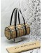 BURBERRY PAPILLON HANDBAG IN BEIGE NOVA CHECK CANVAS WITH BLACK LEATHER