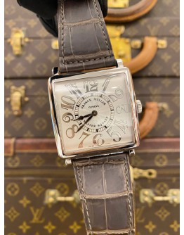 (LIKE NEW) 2022 FRANCK MULLER MASTER SQUARE REF 6002 K QZ V SILVER DIAL 42MM QUARTZ WATCH -FULL SET-