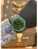 (UNUSED) ROLEX MILGAUSS BAMFORD LIMITED EDITION 100PCS WORLDWIDE REF 116400 EMERALD GEMSTONE BAGUETTE BEZEL BLACK DIAL 40MM AUTOMATIC WATCH