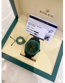 (UNUSED) ROLEX MILGAUSS BAMFORD LIMITED EDITION 100PCS WORLDWIDE REF 116400 EMERALD GEMSTONE BAGUETTE BEZEL BLACK DIAL 40MM AUTOMATIC WATCH