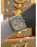 (LIKE NEW) 2021 BELL & ROSS BLACK CERAMIC COMMANDO CE REF BR0392 DESERT GRAY DIAL 42MM AUTOMATIC WATCH