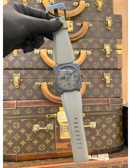 (LIKE NEW) 2021 BELL & ROSS BLACK CERAMIC COMMANDO CE REF BR0392 DESERT GRAY DIAL 42MM AUTOMATIC WATCH